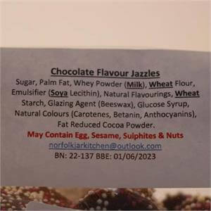 Norfolk Jar Kitchen Chocolate Flavour Jazzles Sweet Bag